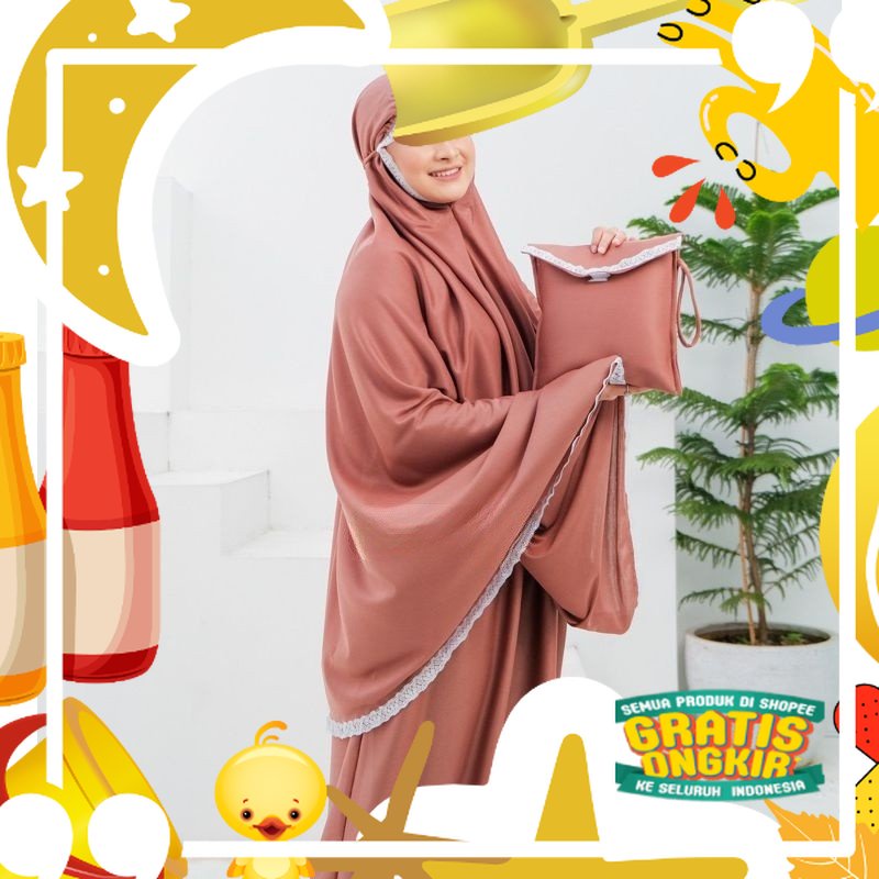 Mukena Amplop Traveling Polos Renda / Mukena Dewasa Amplop Jumbo / Mukena Polos Jumbo Hyget/ Trendy 