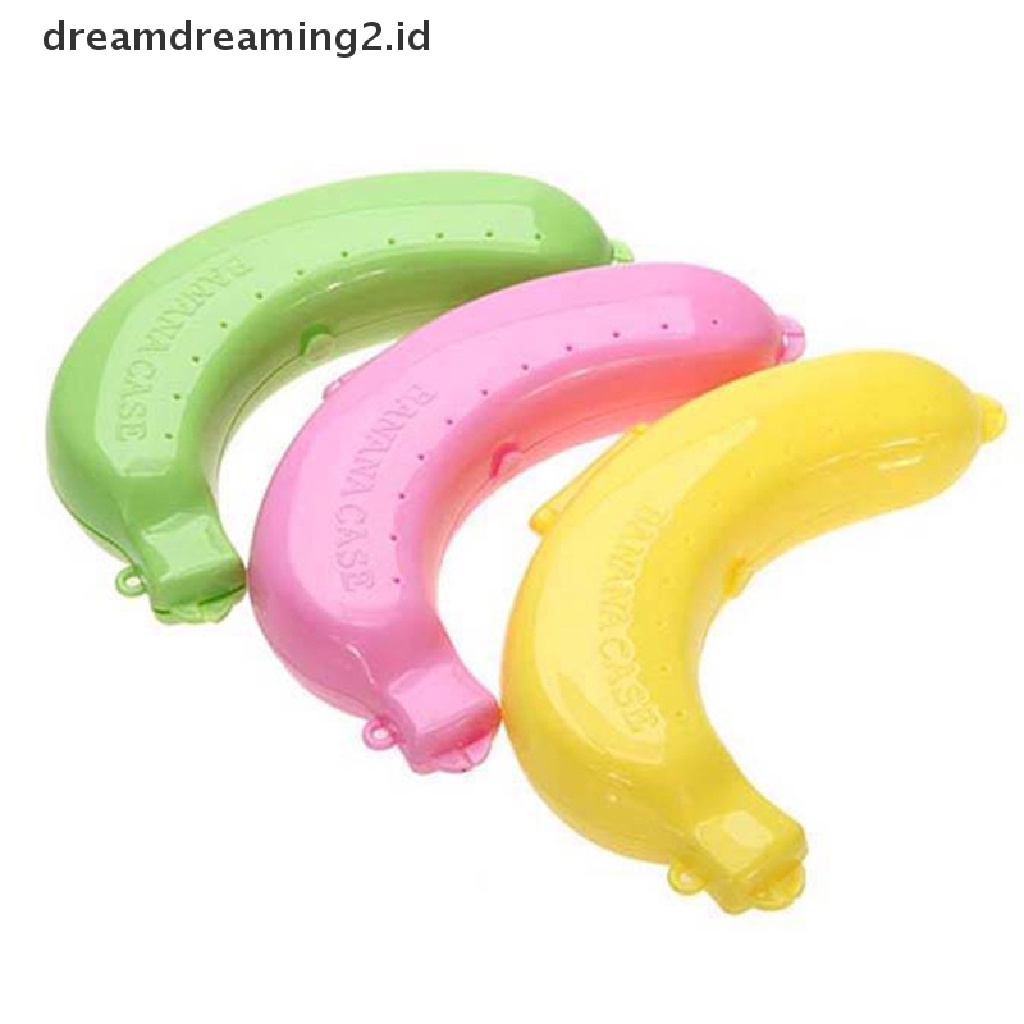 (hot) Kotak Pelindung Buah Pisang Lucu 3warna Holder Case Wadah Makan Siang Penyimpanan//