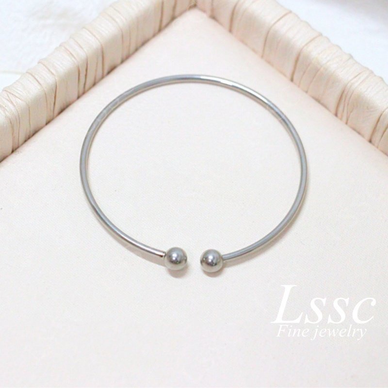 Gelang Titanium Wanita Anti Karat Bola Keberuntungan Emas 18K Elegan Fashion Korea Bangle Aksesoris Perhiasan