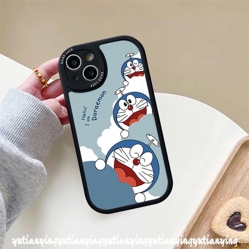 Fashion Cartoon Phone Casing For Infinix Smart 5 6 Hot 11 9 10 Play Hot 11s 10T 10s Infinix Note 8 Hot 10 Lite Cute Cat Doraemon Soft Tpu Round Lens Cover