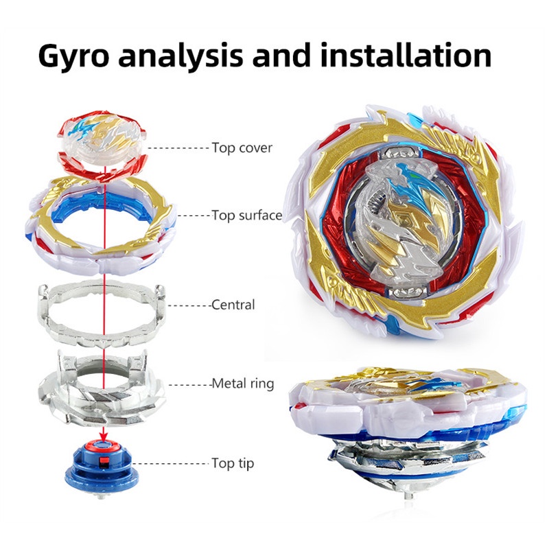 Single DB B-199 Beyblade Burst Gatling Dragon Dengan Evolution GEAR Karma Charge Metal '-10 Spinning Tops Tanpa Peluncur