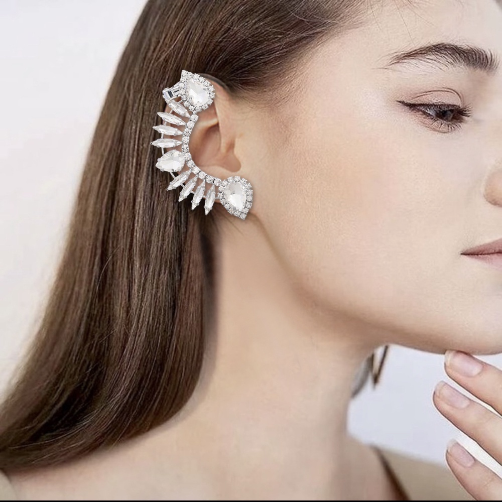 2pc Anting Berlian Imitasi Yang Berlebihan Earrings Earrings Aksesoris Wanita Dengan Anting Berlian Imitasi Dan Anting Berlian Imitasi