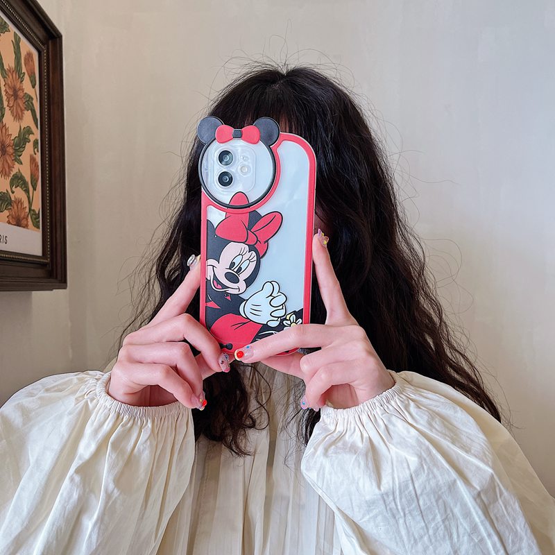 IPHONE Pelindung Kamera Lucu Mickey &amp; Minne Soft Case iP Iphone7 8 14+Plus SE 2020 X XR XS Max11 12 13 Pro Max FTD Casing Apple