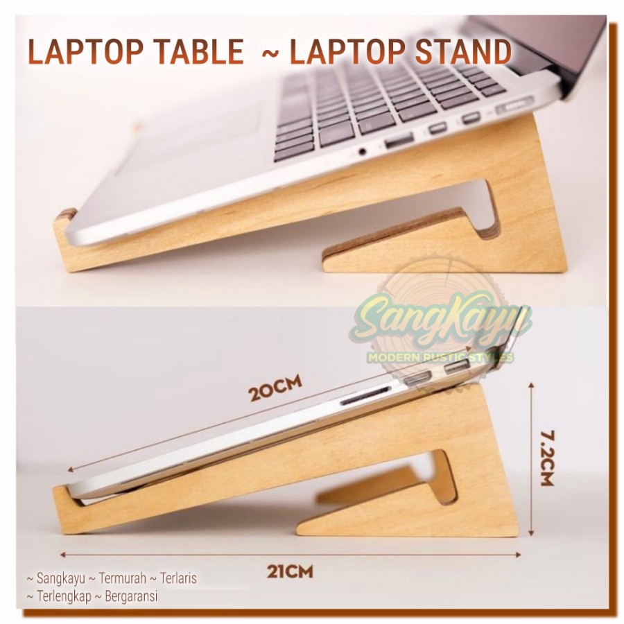 Laptop stand laptop meja laptop kayu macbook stand Notebook stand 003