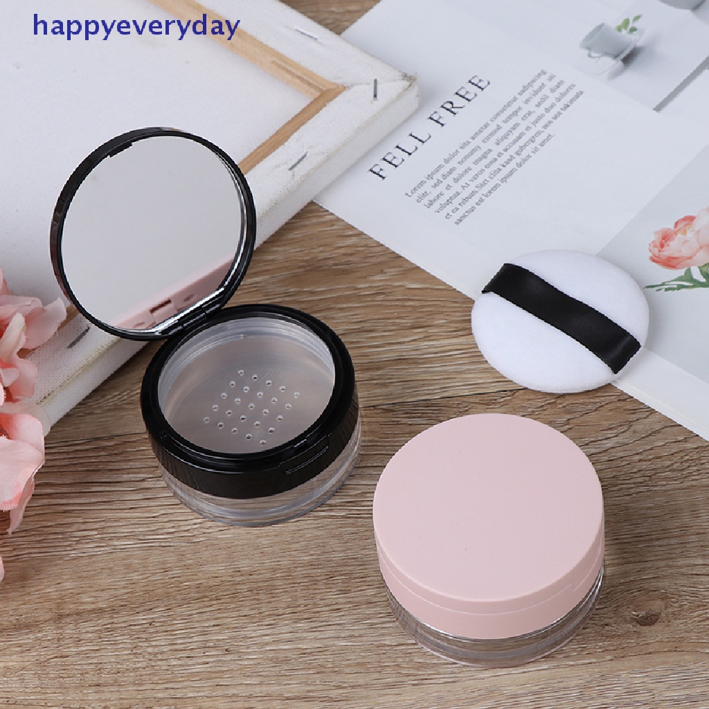 [happy] 7style Ayakan Kosmetik Kosong Longgar Jar Wadah Puff Box Mirror Container Case [ID]