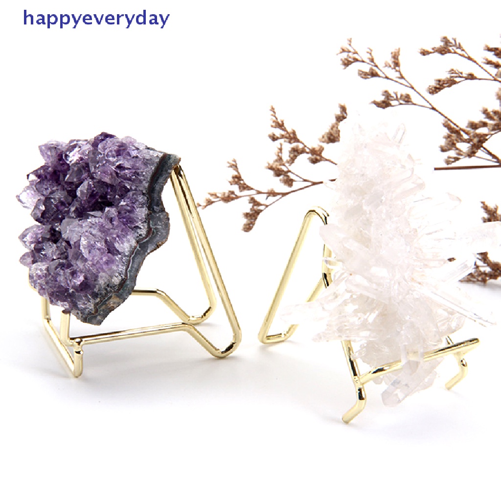 [happy] Antik Alloy Crystals Agate Display Stand Holder Rak Alas Properti Fotografi [ID]