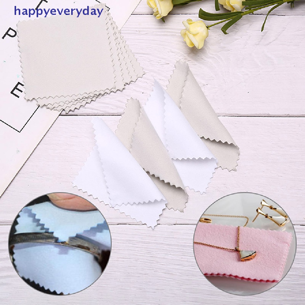 [happy] 50pcs Silver Polishing Cloth Cleaner Kain Pembersih Perhiasan Alat Anti Noda [ID]