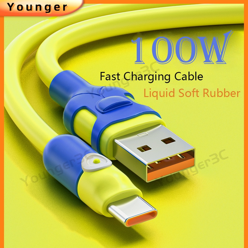 Kabel USB Arus Besar 100W 6A Kabel Pengisian Cepat PD 30W Fast Charge+Jalur Transfer Data Untuk Perangkat ios Android Tipe C