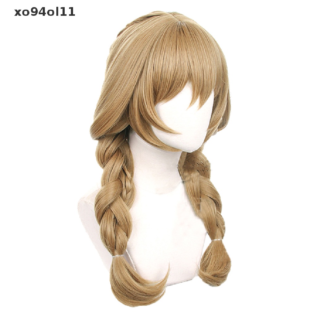 Xo Cosplay Genshin Impact Lisa 60cm Curly Bergelombang Rambut Wig Poni Pesta Halloween OL