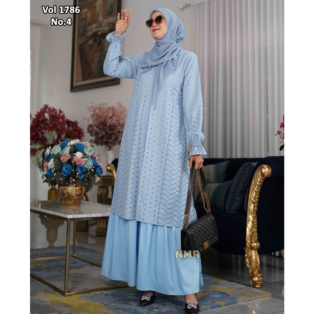 NMR Gamis Toyobo Kombinasi Rompi Katun Bordir Vol 1786-4