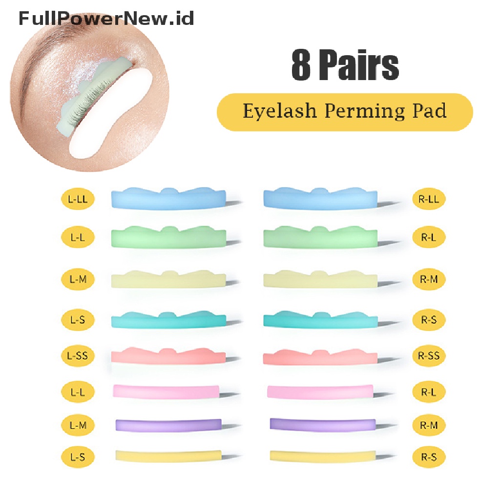 Power 8pasang Eyelash Perming Pad Silicone Eyelashes Perming Curler Reusable Lash Lift ID