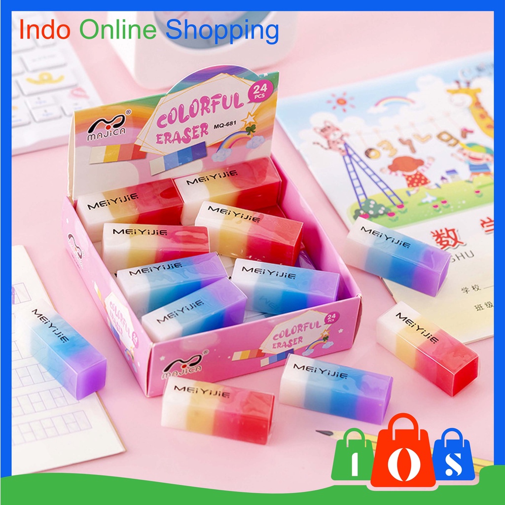 

Penghapus Pensil Import Motif Warna Warni Colorful Eraser COD σ 930
