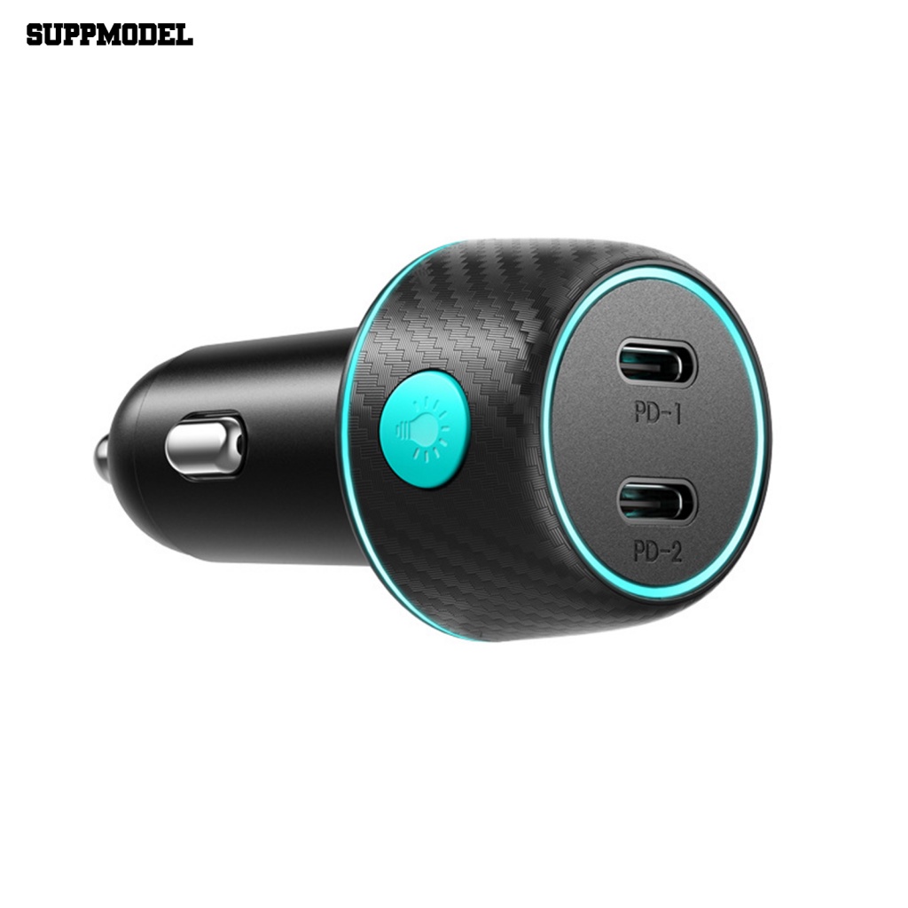Suppmodel USB Charger Ponsel Mobil Aksesori Otomatis PD/QC 3.0 Charger Ponsel Otomatis Seven-color Ambient Light
