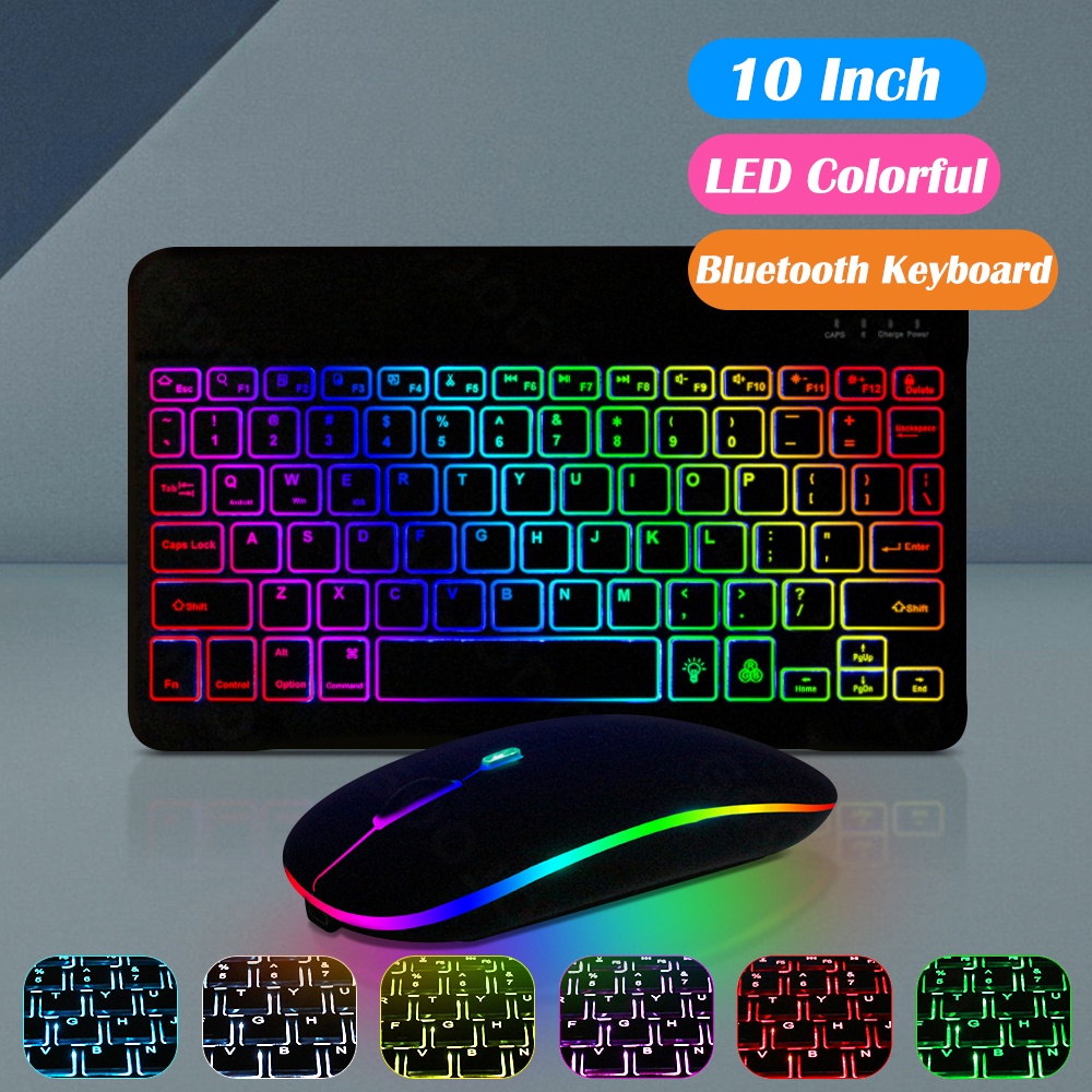 10inch Backlit Bluetooth Keyboard and Mouse Backlight Wireless Keyboard