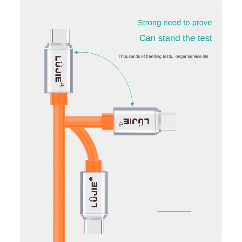 Kabel Data Luminous 1m 2A Kabel Tipe-C Kabel Cas TPE Untuk Ponsel