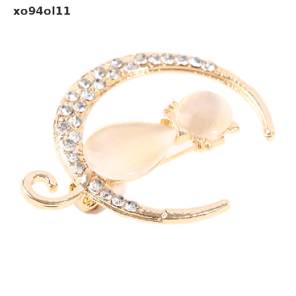 Xo Bros Kucing Opal Berlian Imitasi Untuk Wanita Baroque Trendy Elegan Brooch Pin Hadiah OL