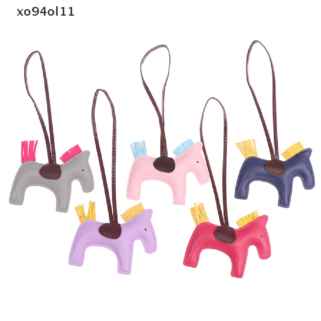 Xo Handmade Gantungan Kunci Kuda Bahan Kulit PU Animal Key Chain Untuk Wanita Tas Keychain Charm OL