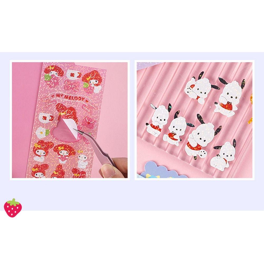 Lanfy DIY Stiker Hias Anime Kawaii Scrapbooking Siswa Akun Tangan Melody Kuromi Cinnamoroll Album Jurnal Sticker