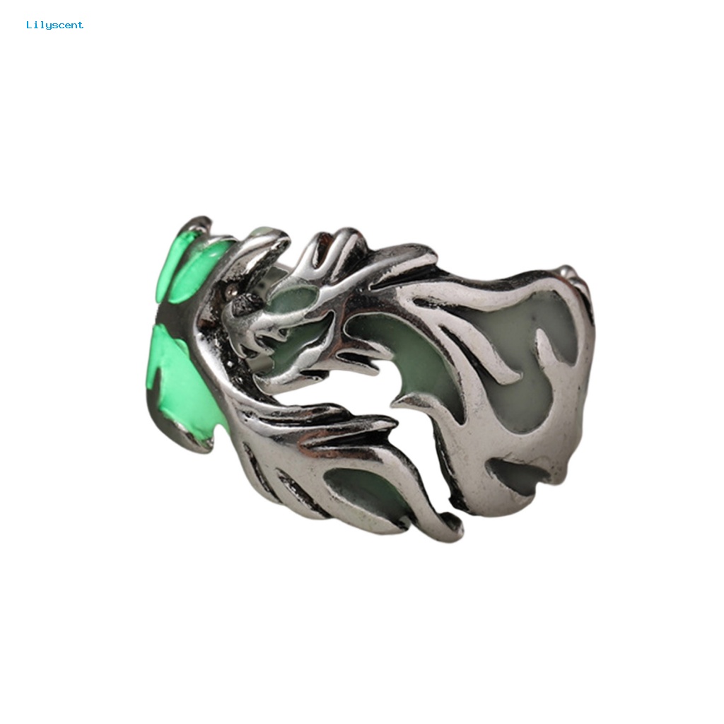 Lilyscent Alloy Finger Ring Aksesori Pakaian Gothic Adjustable Alloy Ring Ukir