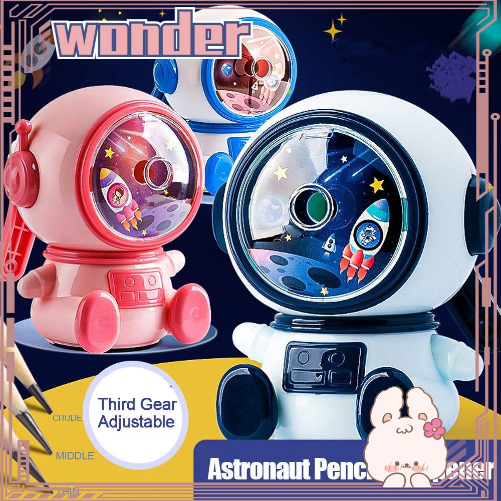 Wonder Astronot Pengasah Pensil Perlengkapan Sekolah Hadiah Siswa Timah Anti Lengket Otomatis Masuk Timbal