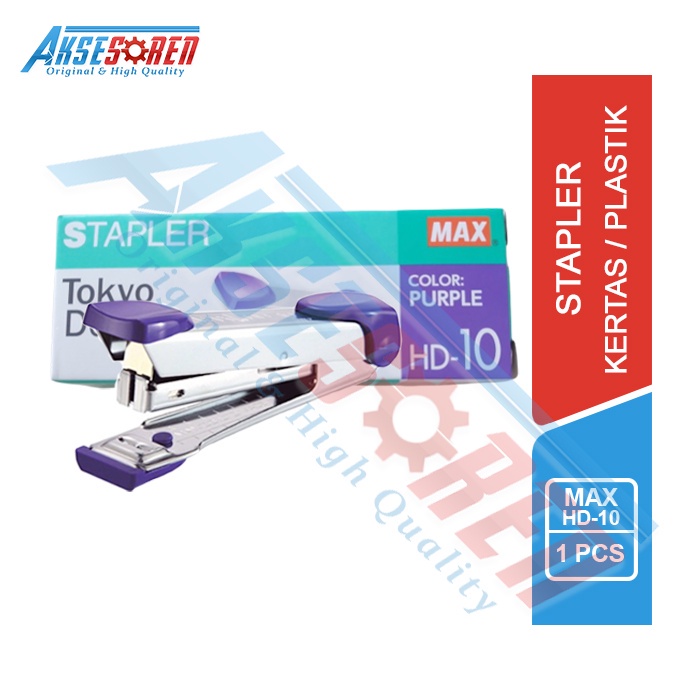

Stapler Max [HD-10] / Hekter Kecil / Steples / Streples / Staples Sedang / Cekrekan / Stepler / Plastik / Kertas / Pengokot