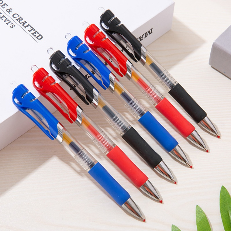 Pulpen/isi Ulang Yang Dapat Ditarik Kapasitas Besar Tinta Hitam Merah Biru 0.5 Ballpoint Pen Perlengkapan Menulis Kantor Sekolah