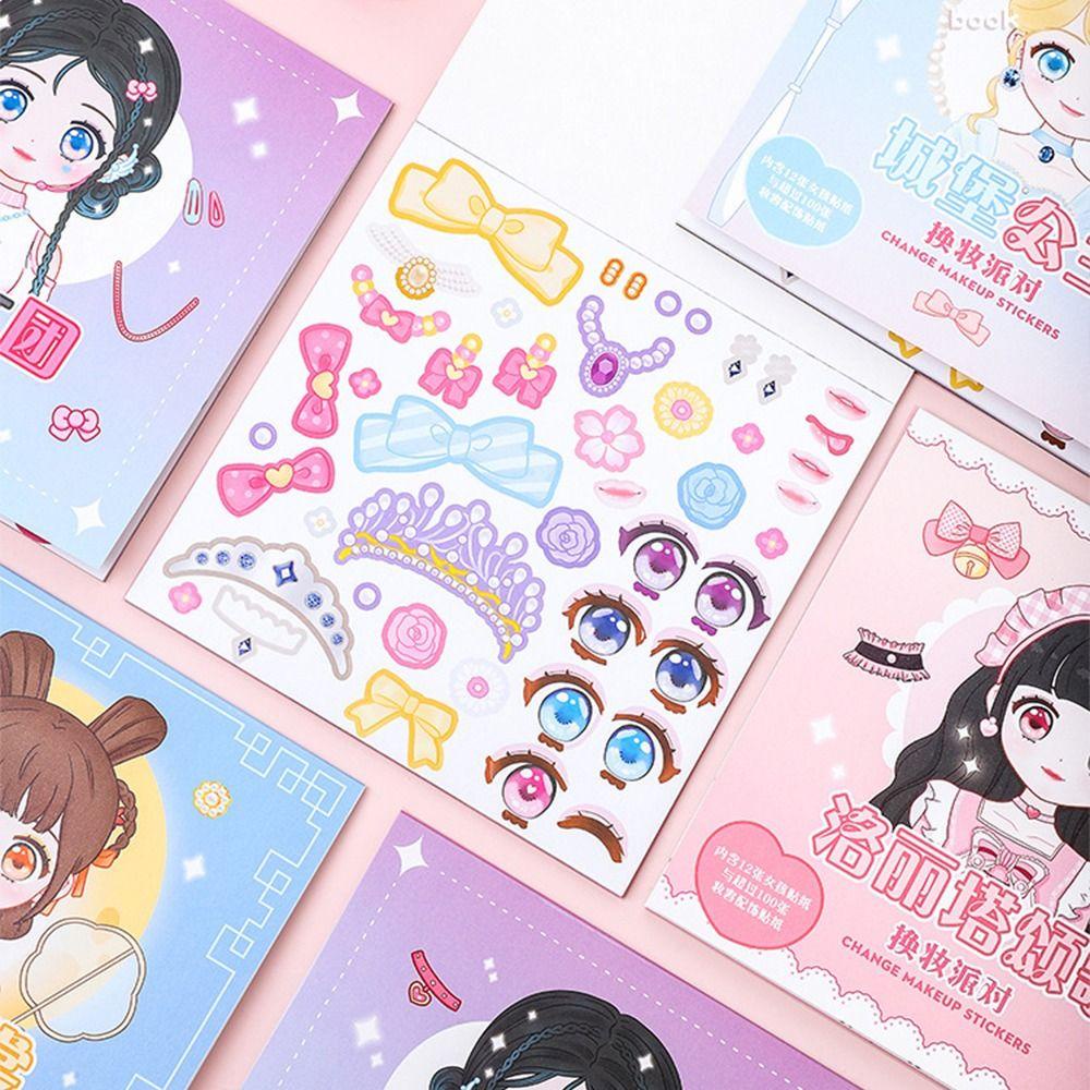 Lanfy Membuat Sendiri Stiker Putri 15lembar Siswa Scrapbooking Pribadi Anak Hadiah Mainan Album Jurnal Putri Dress Up Stiker