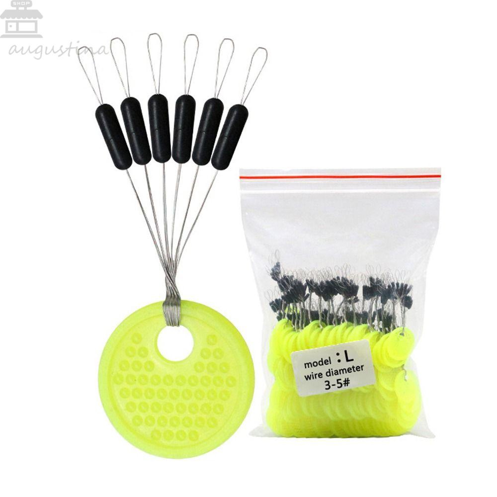 Augustina Fishing Space Beans 100group Set 600pcs Stopper Pancing Untuk Memancing Lalat Stopper Oval Hitam Silinder Pelampung Pancing Hitam