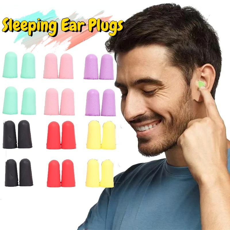 [Unggulan] 1pasang Earplug Anti-Noise Penyumbat Telinga Tidur Kedap Suara Penyumbat Telinga Spons Rebound Lambat Penyumbat Telinga Peredam Kebisingan Siswa Pelindung Telinga Perjalanan Penyumbat Telinga Tidur