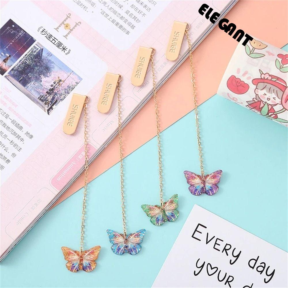 [Elegan] Butterfly Bookmark Kantor Perlengkapan Sekolah Capung Untuk Alat Tulis Perempuan Siswa Bookmark Liontin