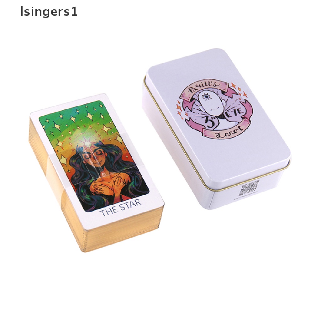 [lsingers1] Tin Box Kartu Tarot Mata Ketiga Dek Ramalan Permainan Papan Pesta w/Butik Manual