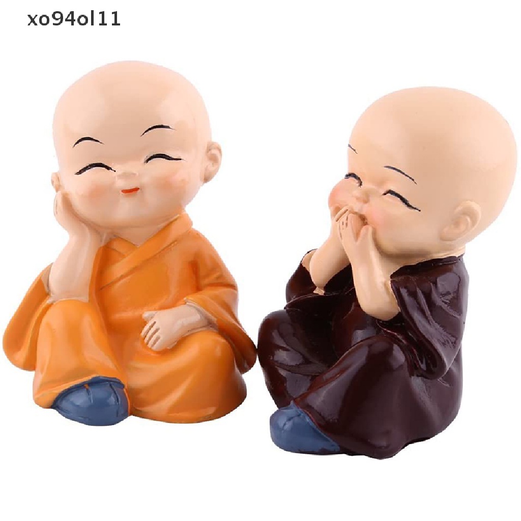 Xo 4Pcs/Set resin Little Monk Untuk Dekorasi Desktop Taman Patung Mobil art OL