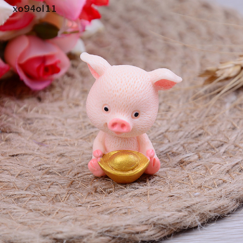 Xo 5pcs/set Babi Lucu Miniatur Hewan Hiasan Taman Diy Fairy Garden Decoration OL