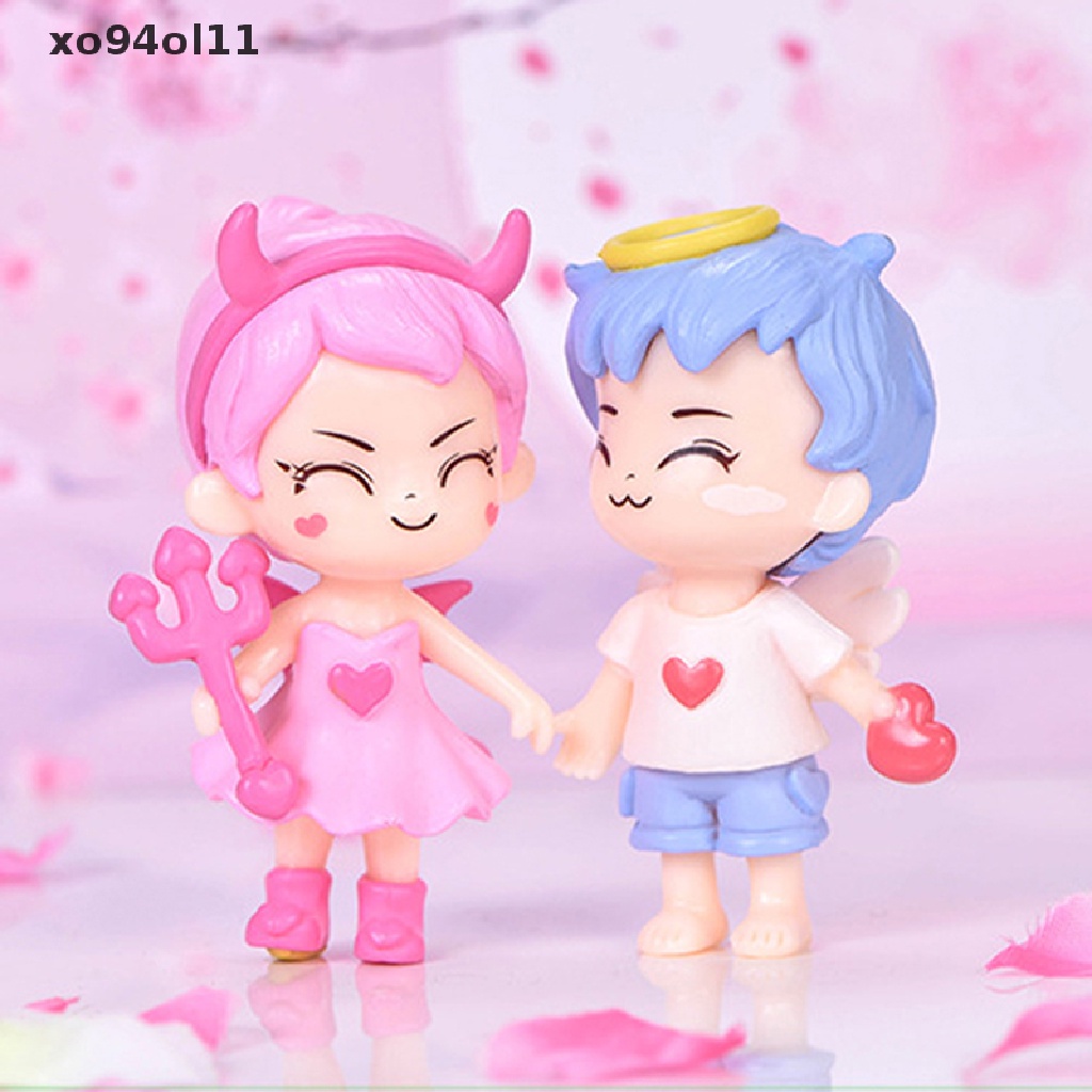 Xo 2Pcs/set Couple Fairy Garden Miniatur DIY Hiasan Dekorasi Kue Decor OL