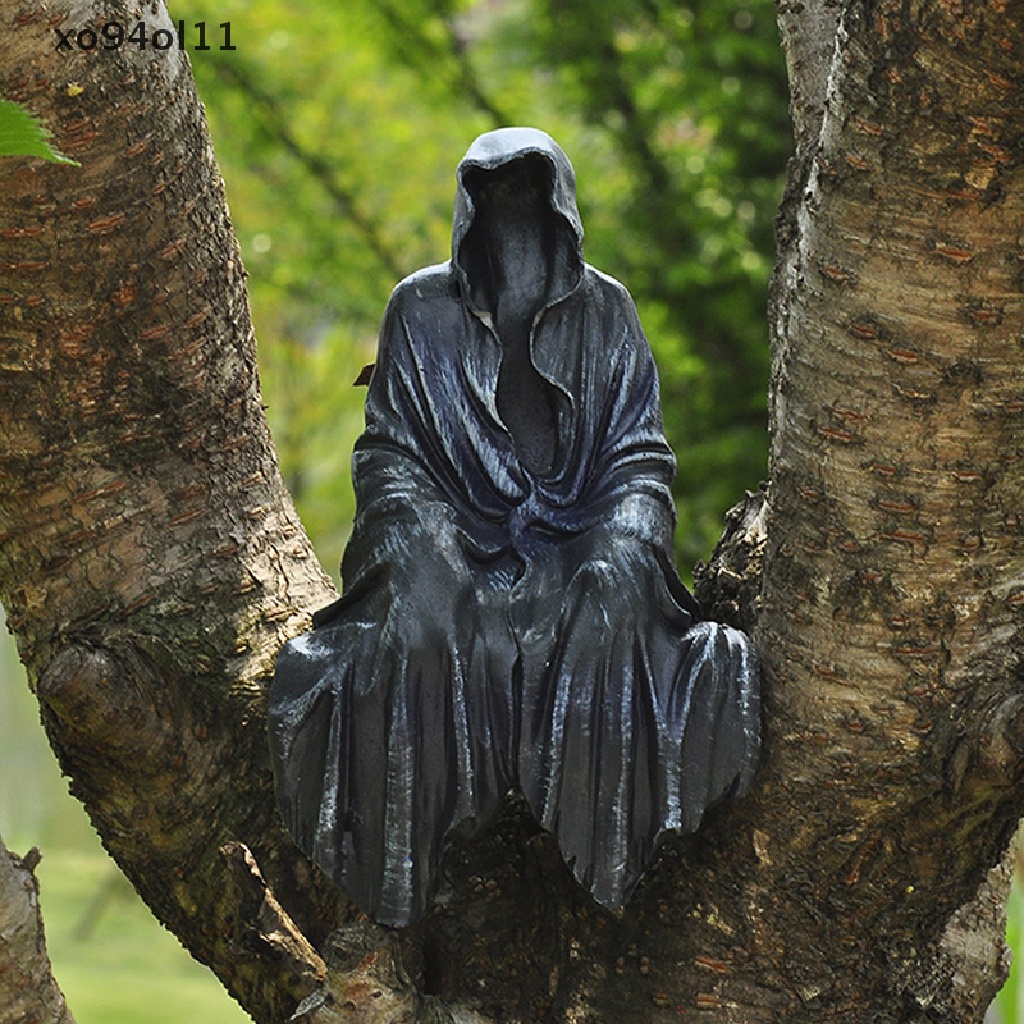 Patung Grim Reaper Hitam XO Thrilling Black Robe Nightcrawler Resin Horror Figurine OL