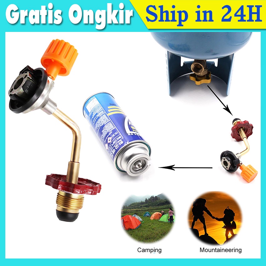 Adaptor Tabung Gas Kaleng Kran Konektor Sambungan Gas Kaleng Portabel