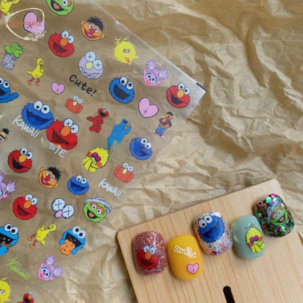 Mxbeauty Stiker Timbul Kuku Anime Gadis Kuku Kecantikan Dekorasi Kuku Salon Kuku 5D Stiker Perekat