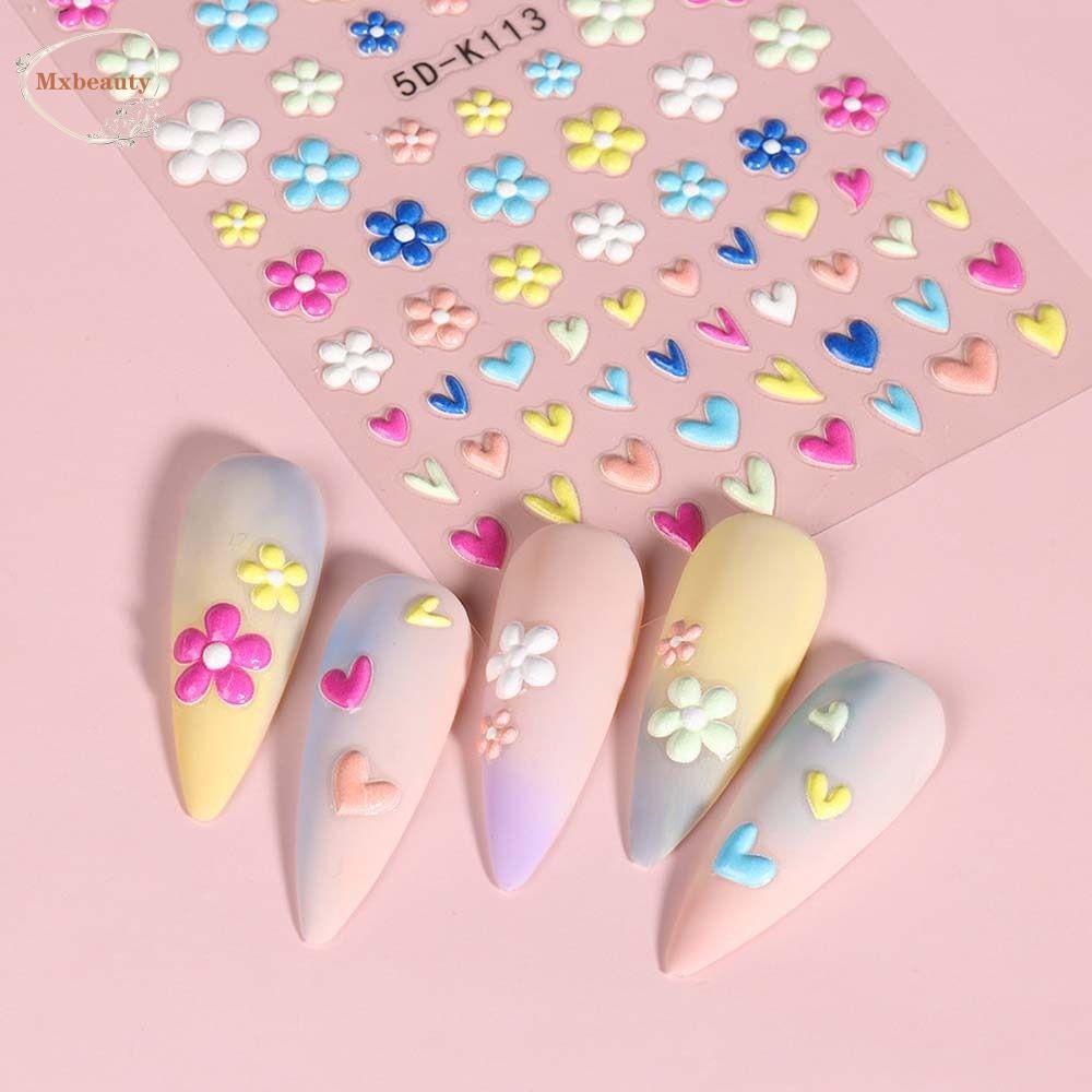 Mxbeauty Bunga Stiker Kuku Wanita Fashion Love Hati|Hiasan Kuku Daisy