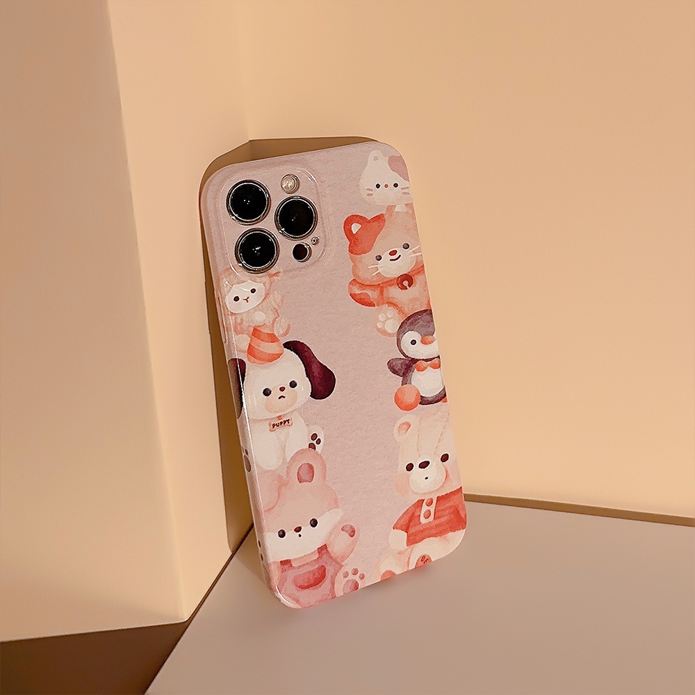 Ins Lucu Ungu Hello Boneka Kartun Kerang Keras Fotografi Film Case Untuk Iphone SE 2020 7 /8 Plus 14x XR XM 11 12 13 PRO MAX Casing Cover Pelindung AT0193