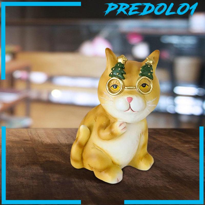 [Predolo1] Patung Hewan Taman Patung Kucing Koleksi Untuk Dekorasi Kabinet Rak Buku