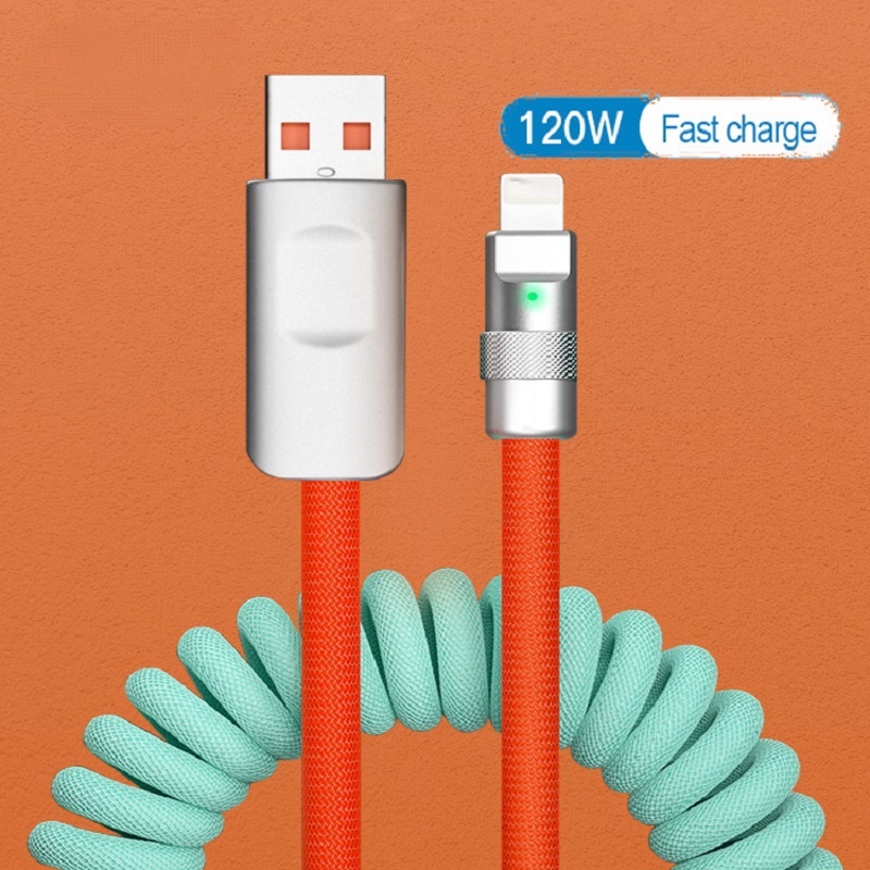 IPHONE 3a Kabel Pengisian Cepat Yang Dapat Ditarik Paduan Aluminium Kabel Pengisian PD Kabel Data Untuk Samsung Iphone14 13 12 11