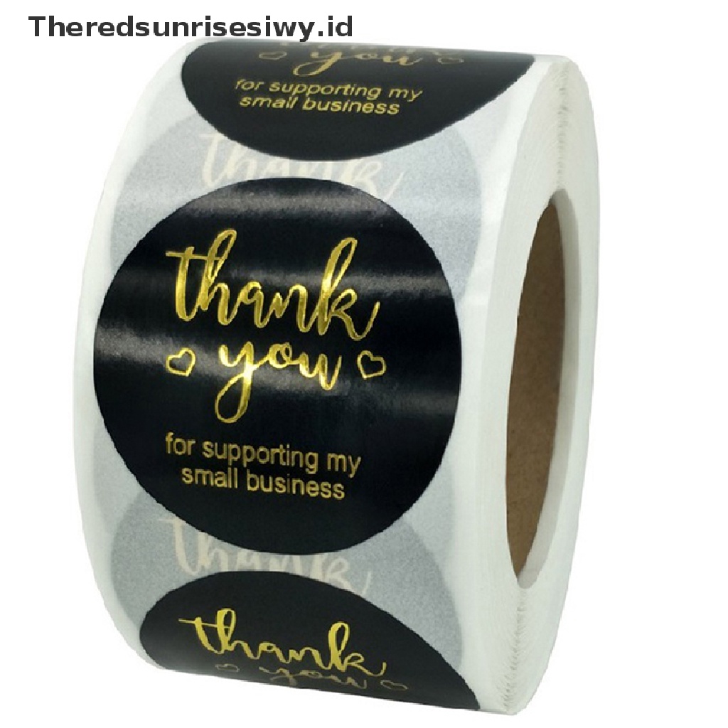 # Kado Mom &amp; PAPA DIY # 500pcs/roll Bronzing Paper Seal Label Thank You Stiker Hadiah Custom Bake Decor~