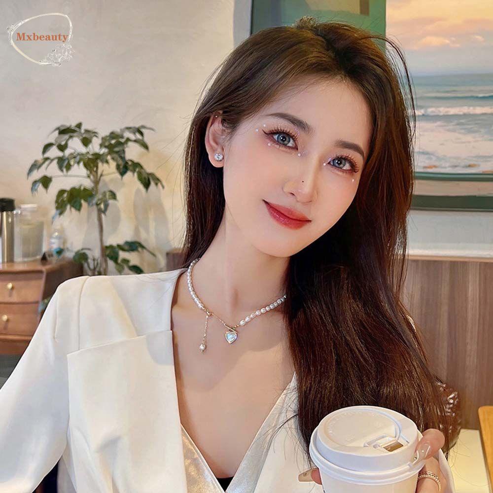 Mxbeauty Kalung Mutiara Elegan Retro Hadiah Shell Perempuan Choker Wanita Rantai Klavikula