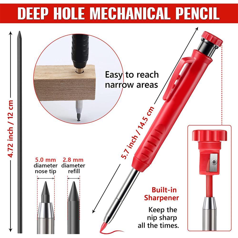 Populer Pena Coret Tukang Kayu Untuk Deep Hole Scriber Mechanical Pencil Stand Marker Pensil