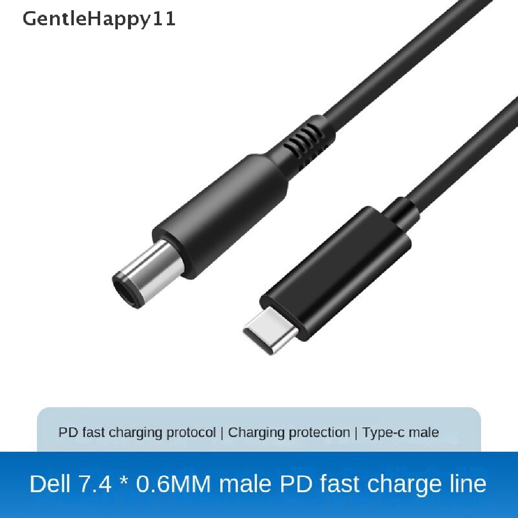 Gentlehappy 65W 3A 1.5M PD Fast Charge USB TYPE C Male Input To DC Power Line TYPE-C To Square Port Cable Untuk Kabel Cas Daya Lenovo id