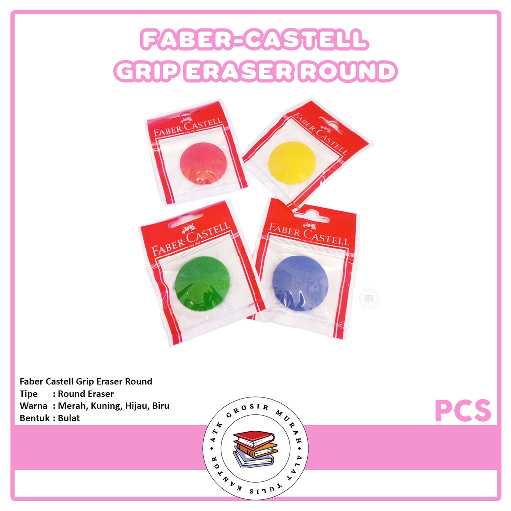 

FABER-CASTELL - Penghapus Crayon - Grip Eraser Round - Pcs