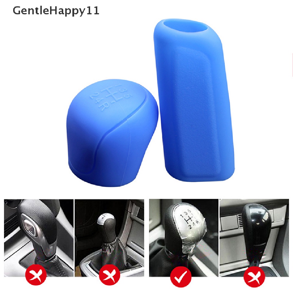 Gentlehappy 1Pc Car Auto Manual Silicone Shift Gear Head Knob Cover Rem Tangan Hand Brake Covers Sleeve Case Pelindung Kulit Mobil Styling id