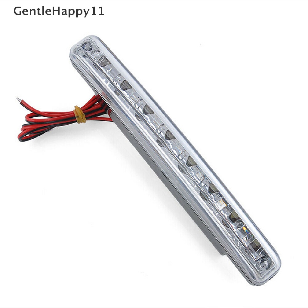 Gentlehappy New 2X Mobil 8led DRL Fog Driving Daylight Siang Running Light Head Lamp Putih id