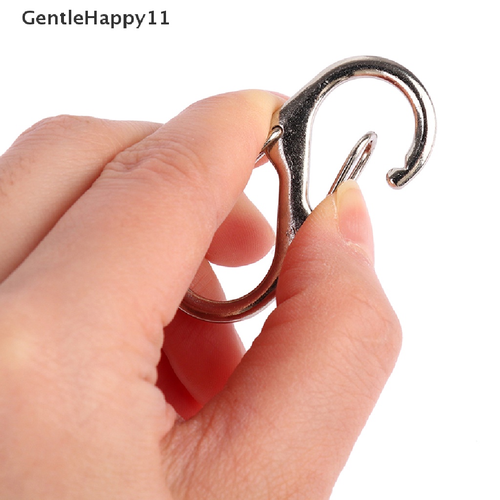 Gentlehappy 10pcs Carabiner Stainless Steel S Type Dengan Kunci Mini Gantungan Kunci Hook id