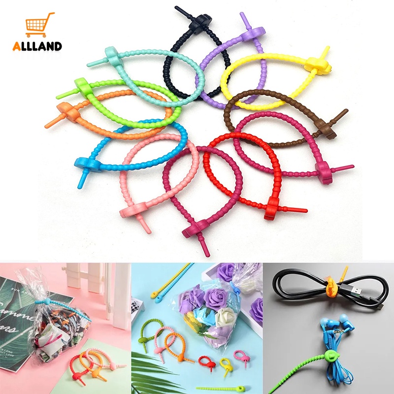 Pengikat Bundling Kabel Data Silikon Pengunci Sendiri Portabel/Earphone Charging Wire Organize Strap/Peralatan Rumah Tangga Selotip Pengikat Garis Listrik